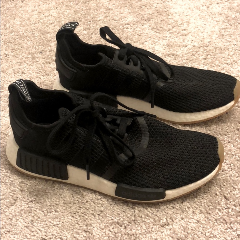 Mens Black Adidas NMD R1s (fits women sizing)